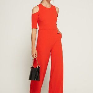 Vince Camuto Sexy Orange Cold Shoulder Jumpsuit